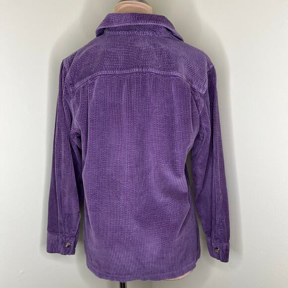 LL Bean Corduroy Shirt Small Womens Top Shacket Button Up Relaxed Cotton Casual - Picture 3 of 8